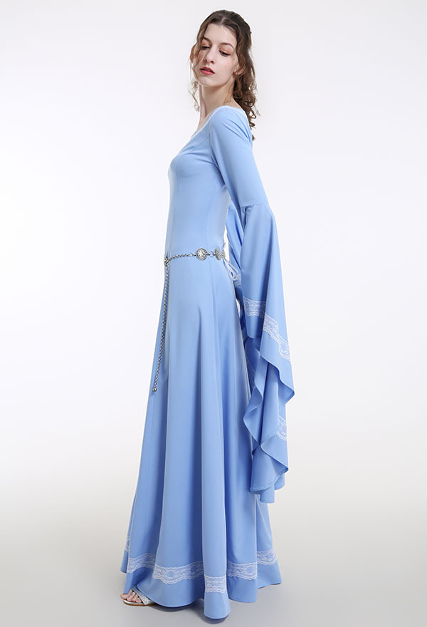 Medieval Renaissance Costume Green Historical Retro Dress Gown for Role Play Party Halloween