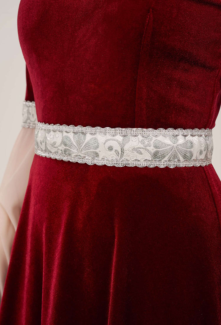 Medieval Fantasy Dress Grey Retro Costume Forest Fairy Elf Velvet Gown