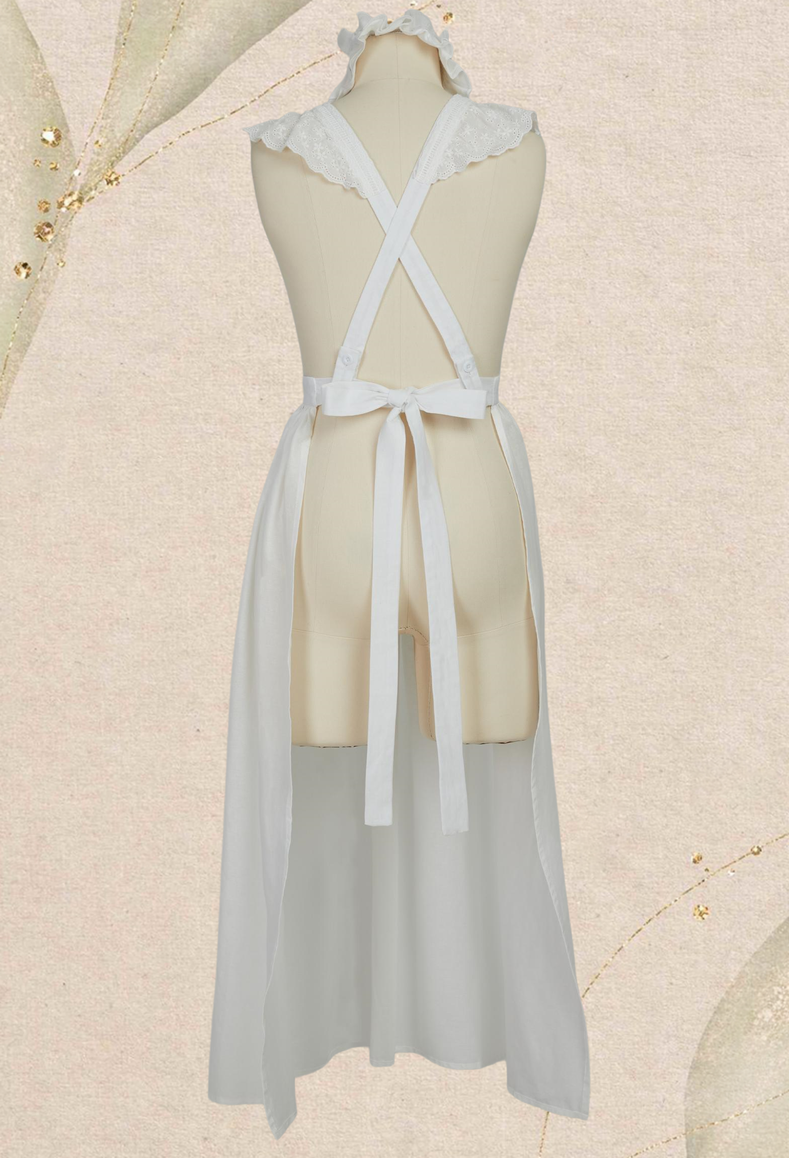 Medieval Renaissance Cosplay Accessory Victorian Apron and Ruffle Head Accessory