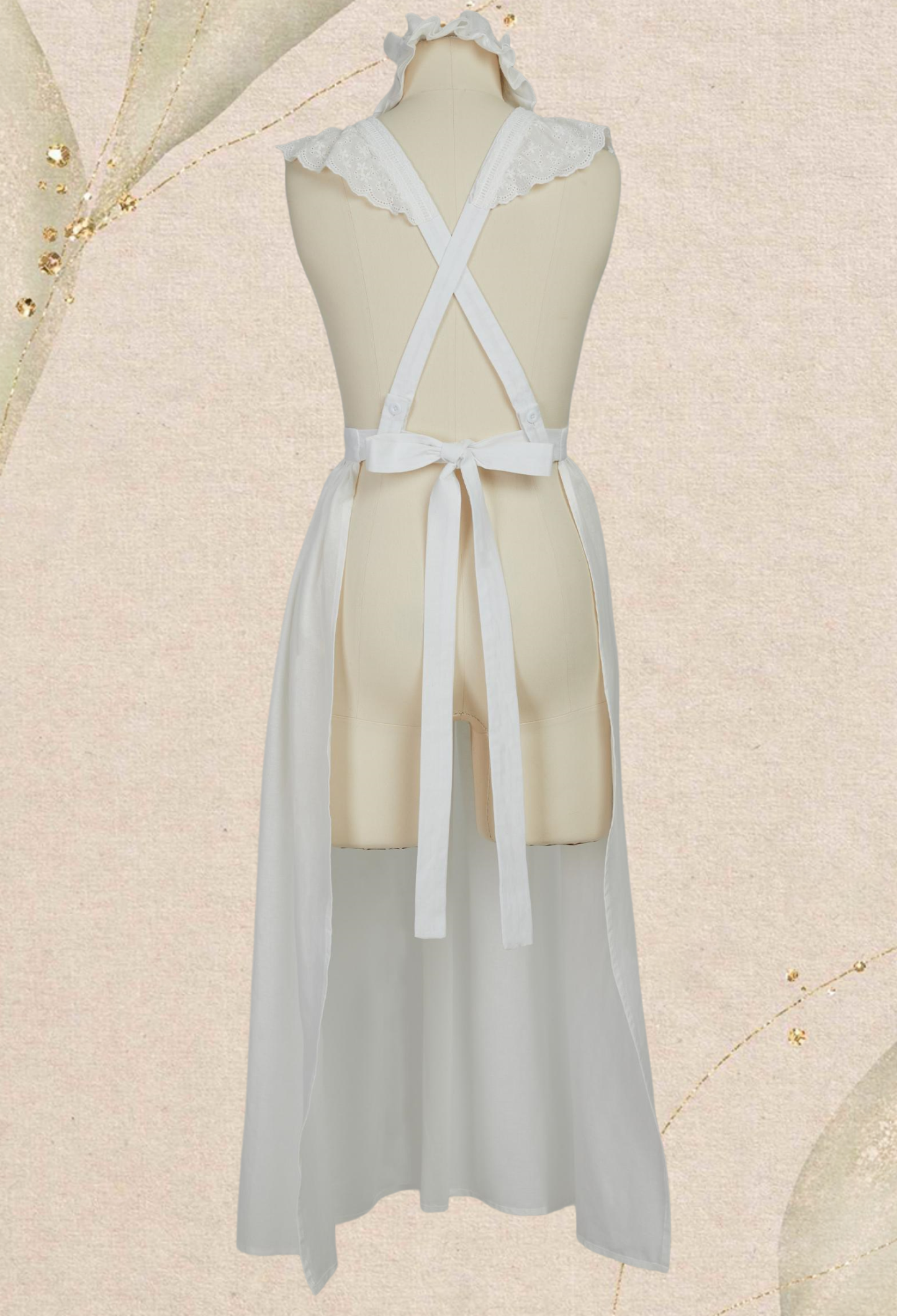 Medieval Renaissance Cosplay Accessory Victorian Apron and Ruffle Head Accessory