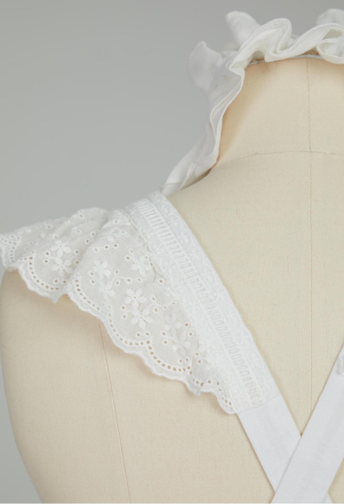 Medieval Renaissance Cosplay Accessory Victorian Apron and Ruffle Head Accessory