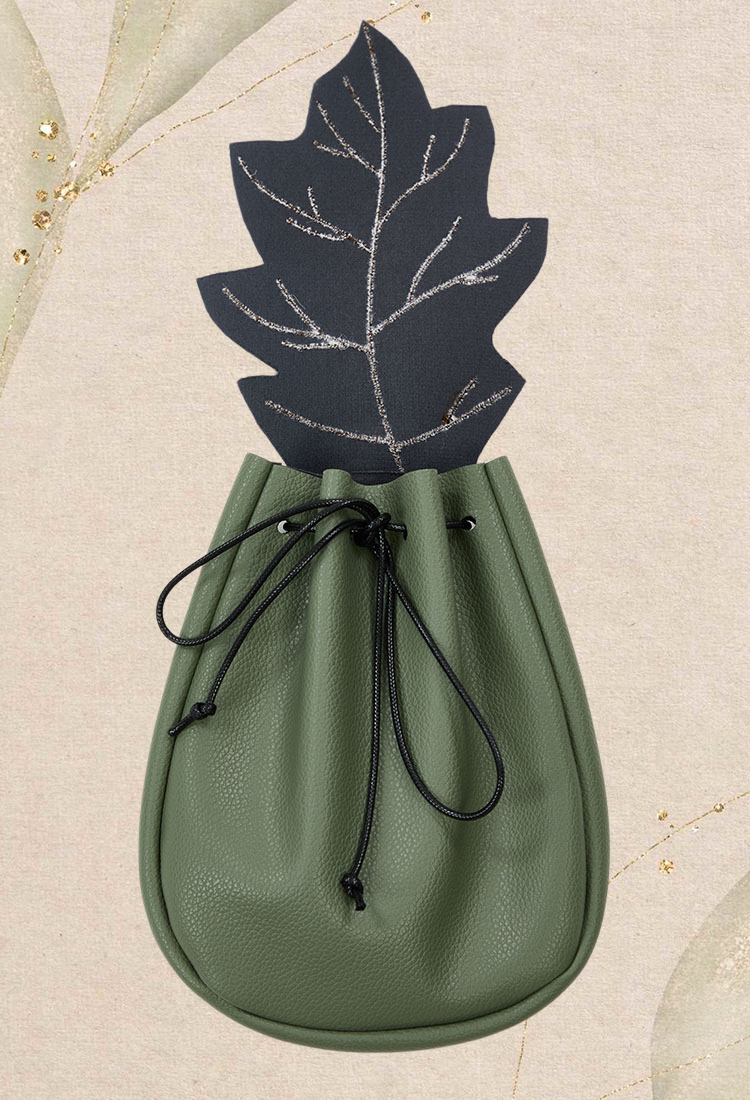 Medieval Drawstring Leaf Flap Belt Pouch Renaissance Vintage Waist Bag Coin Purse 