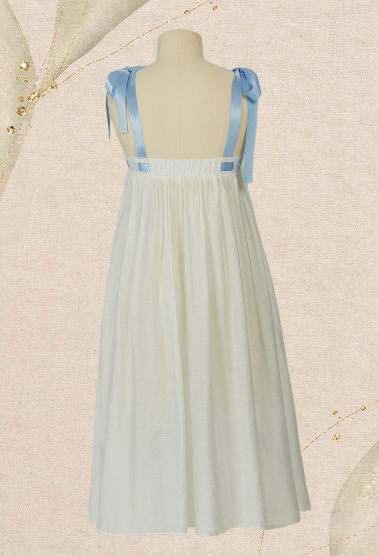 Medieval Renaissance Underdress Retro 19th Century Blue Straps Chemise Dress