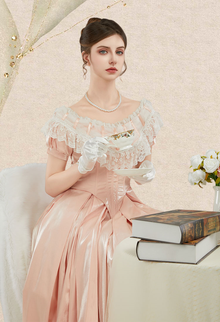 Women Renaissance Medieval Costume 18th Century Victorian Ball Gown Dress for Halloween