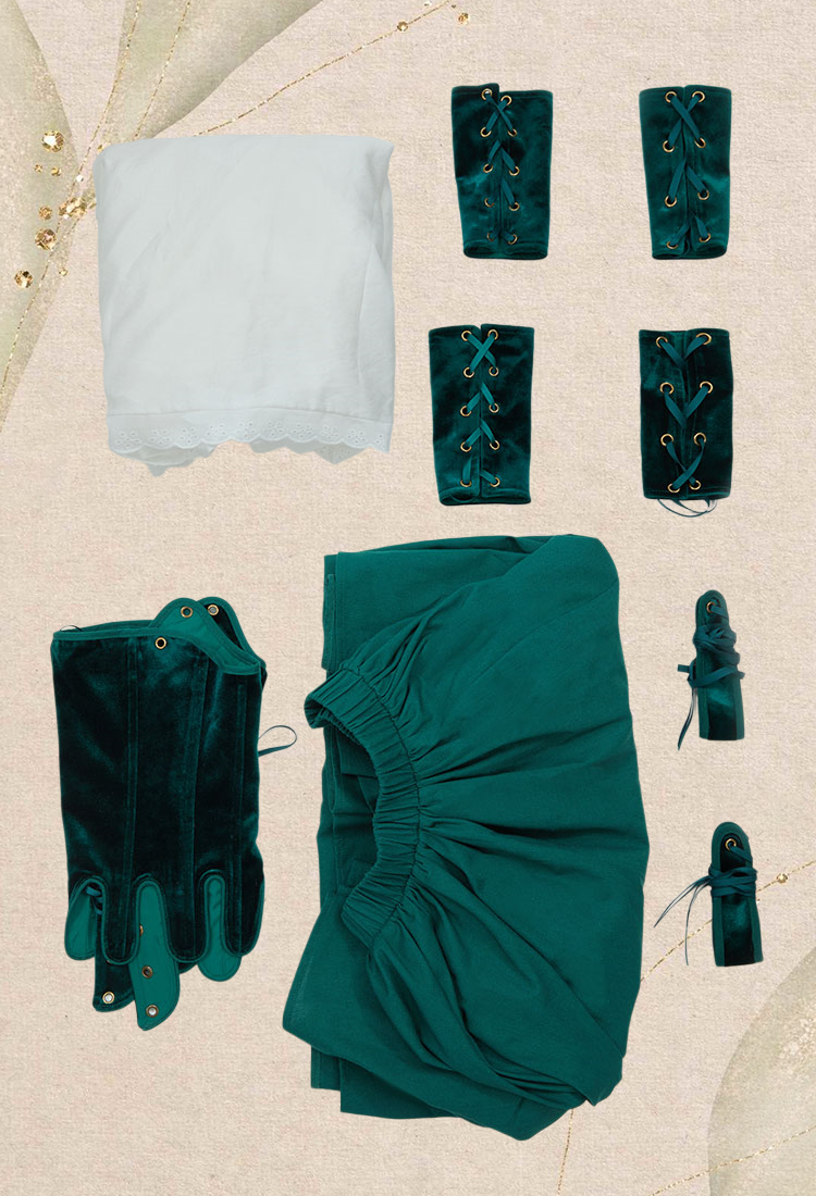 Retro Renaissance Dress Set Vintage Medieval Dress with Corset and Half Skirt