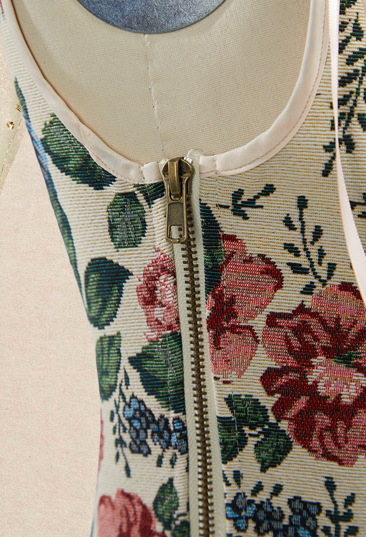 Medieval Renaissance Style Corset Cute Floral Pattern Boned Supportive Bust