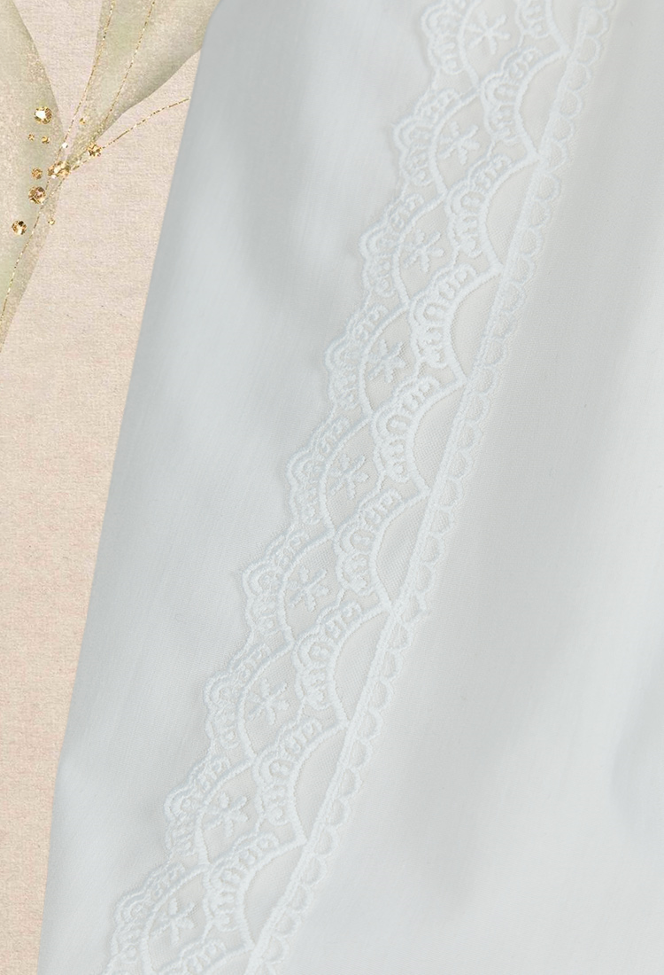 Medieval Renaissance Style White Shirt with Brooch Edwardian Ruffle Trim Puff Sleeves Blouse