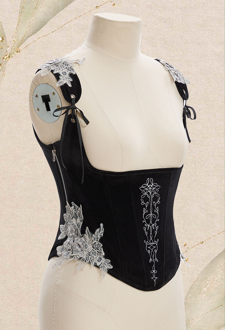 Medieval Retro Elf Style Girdle Renaissance Embroidered Tight Corset