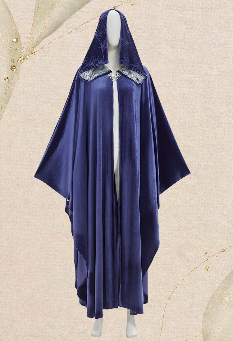 The Lord of the Rings Medieval Retro Velvet Cloak Renaissance Hooded Cape Halloween Witch Cloak
