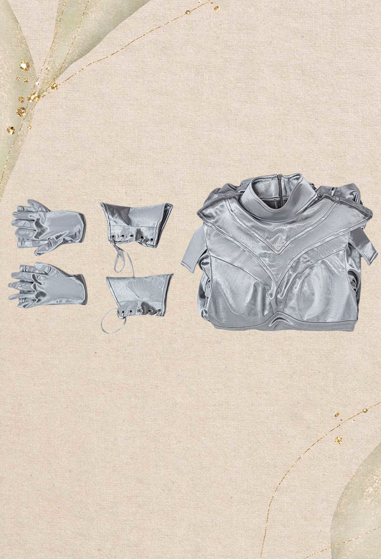 Medieval Elegant Female Warrior Dress Women Knight Maxi Dress with Gloves and Wrist Armor