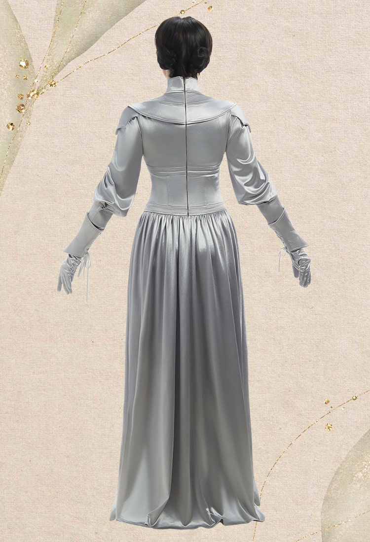 Medieval Elegant Female Warrior Dress Women Knight Maxi Dress with Gloves and Wrist Armor