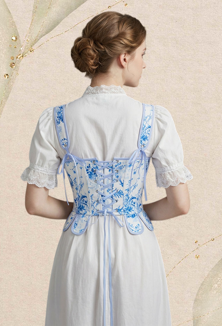 Medieval Retro Floral Pattern Bodice Renaissance Corset