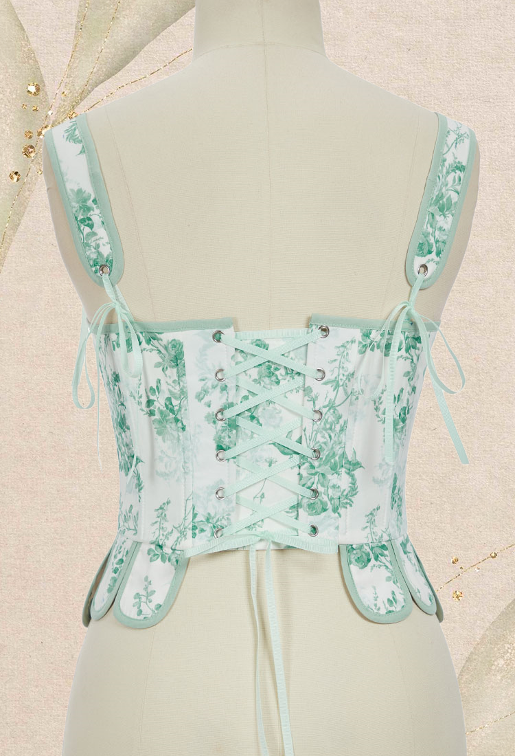 Medieval Retro Floral Pattern Bodice Renaissance Corset