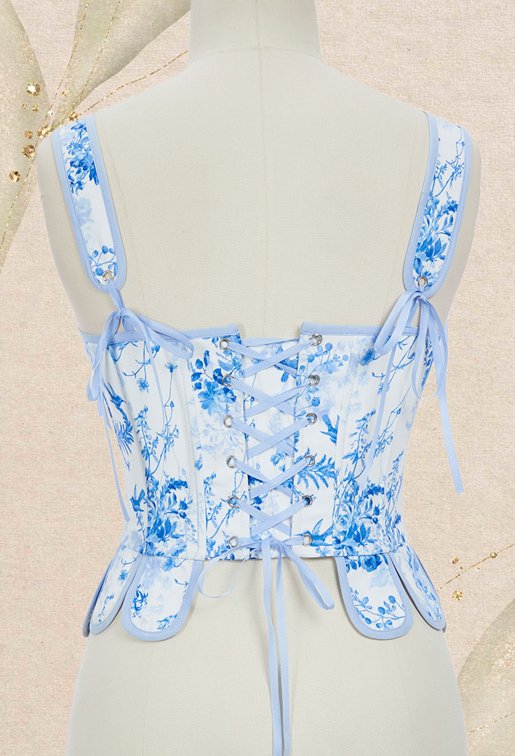 Medieval Retro Floral Pattern Bodice Renaissance Corset