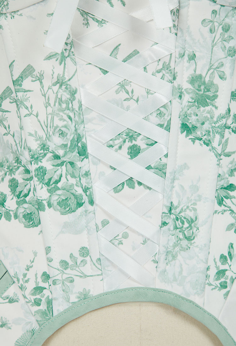 Medieval Retro Floral Pattern Bodice Renaissance Corset