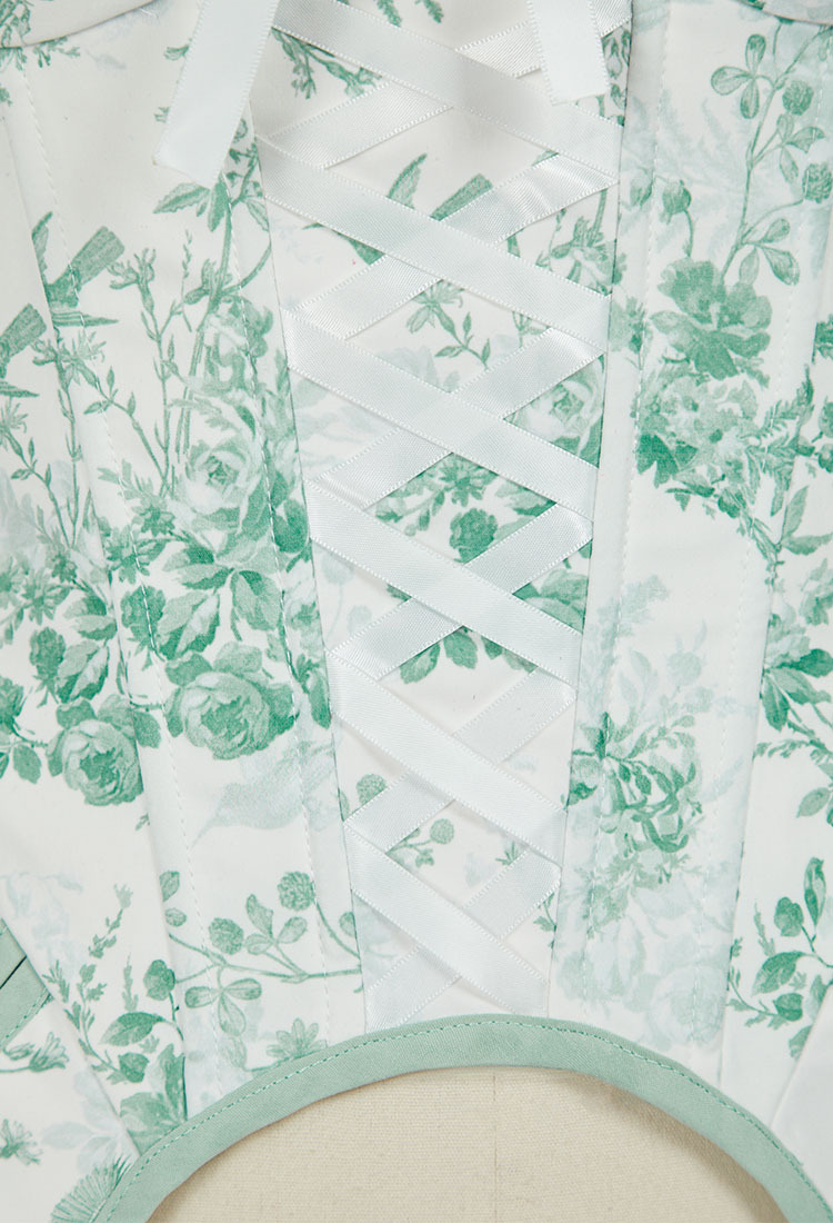 Medieval Retro Floral Pattern Bodice Renaissance Corset