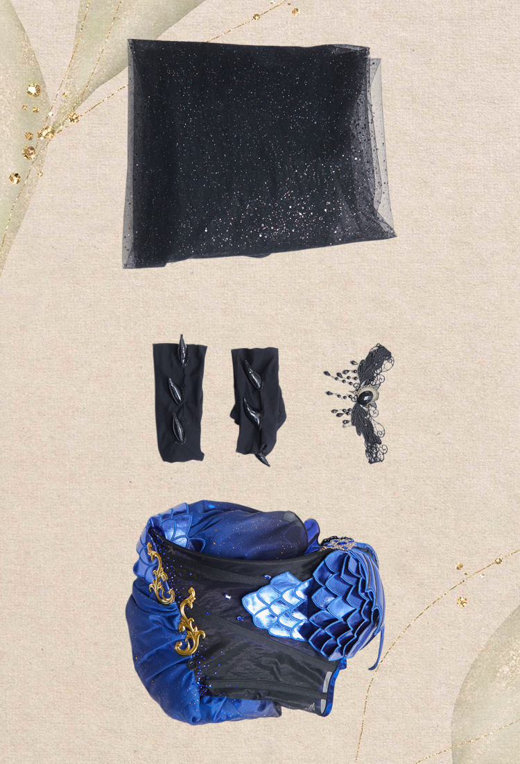Medieval Fantasy Dragon Elf Dress Dark Gothic Halter Dress with Gloves and Train