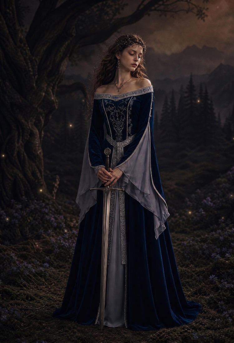 Night River of Woodland Muse Dress
