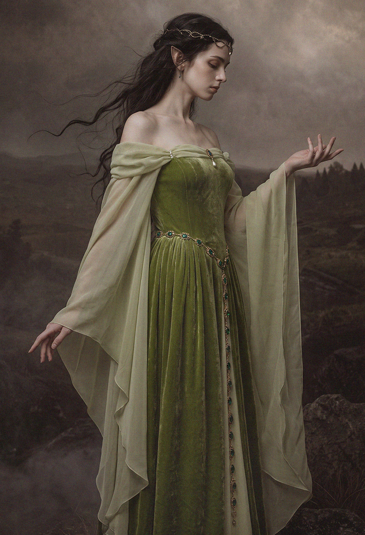 Moss Throne of Woodland Muse Dress