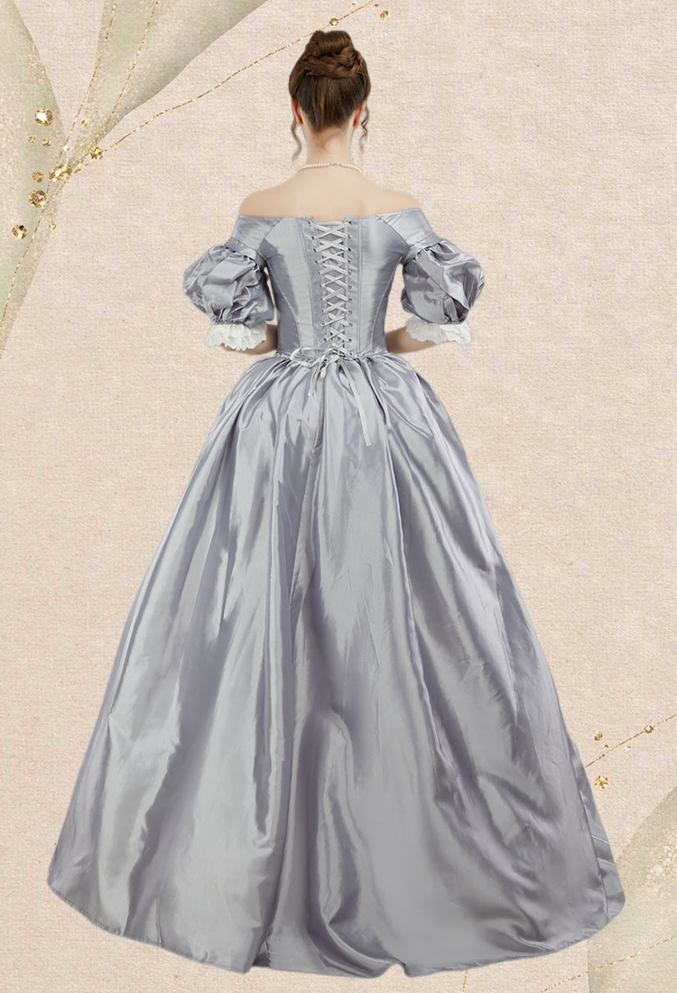 Renaissance Costume Victorian Edwardian Baroque Dress Set Puff Sleeve Corset and Long Skirt