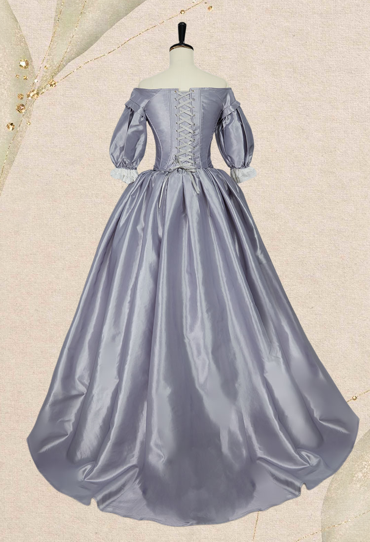 Renaissance Costume Victorian Edwardian Baroque Dress Set Puff Sleeve Corset and Long Skirt