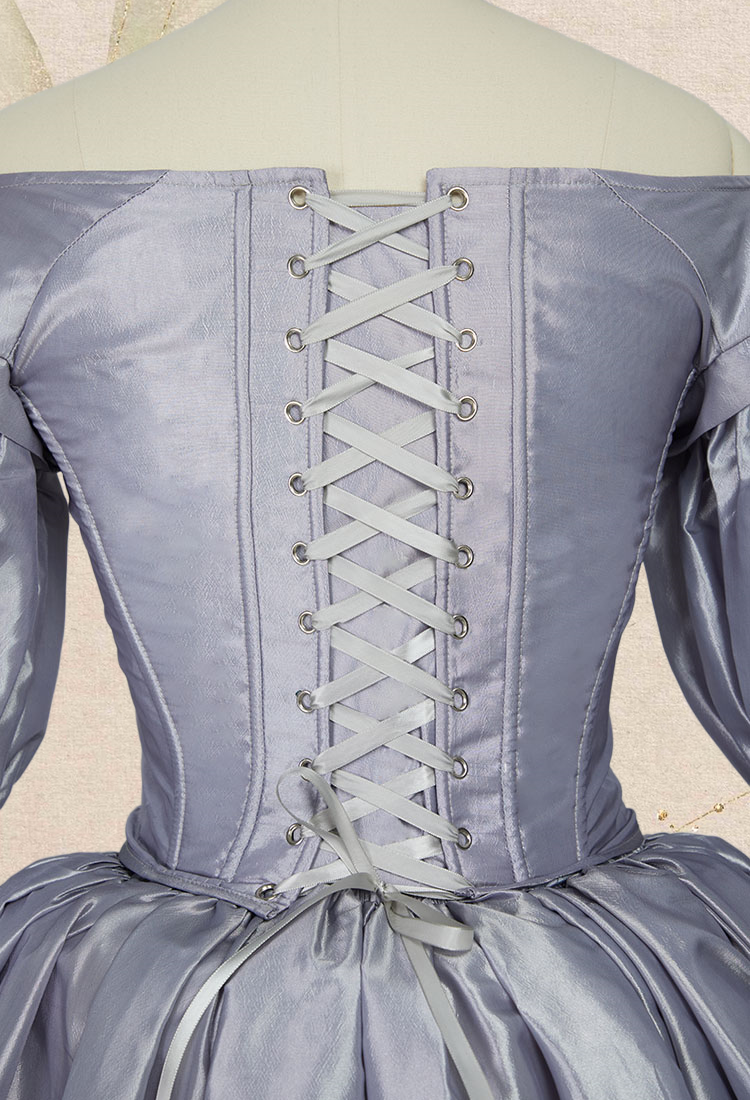 Renaissance Costume Victorian Edwardian Baroque Dress Set Puff Sleeve Corset and Long Skirt