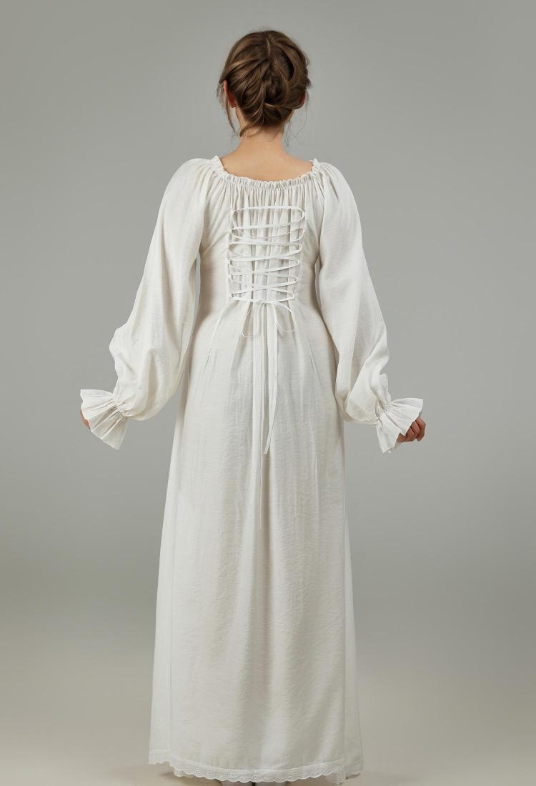 Medieval Vintage Inner Dress Renaissance Court Style White Bottom Dress