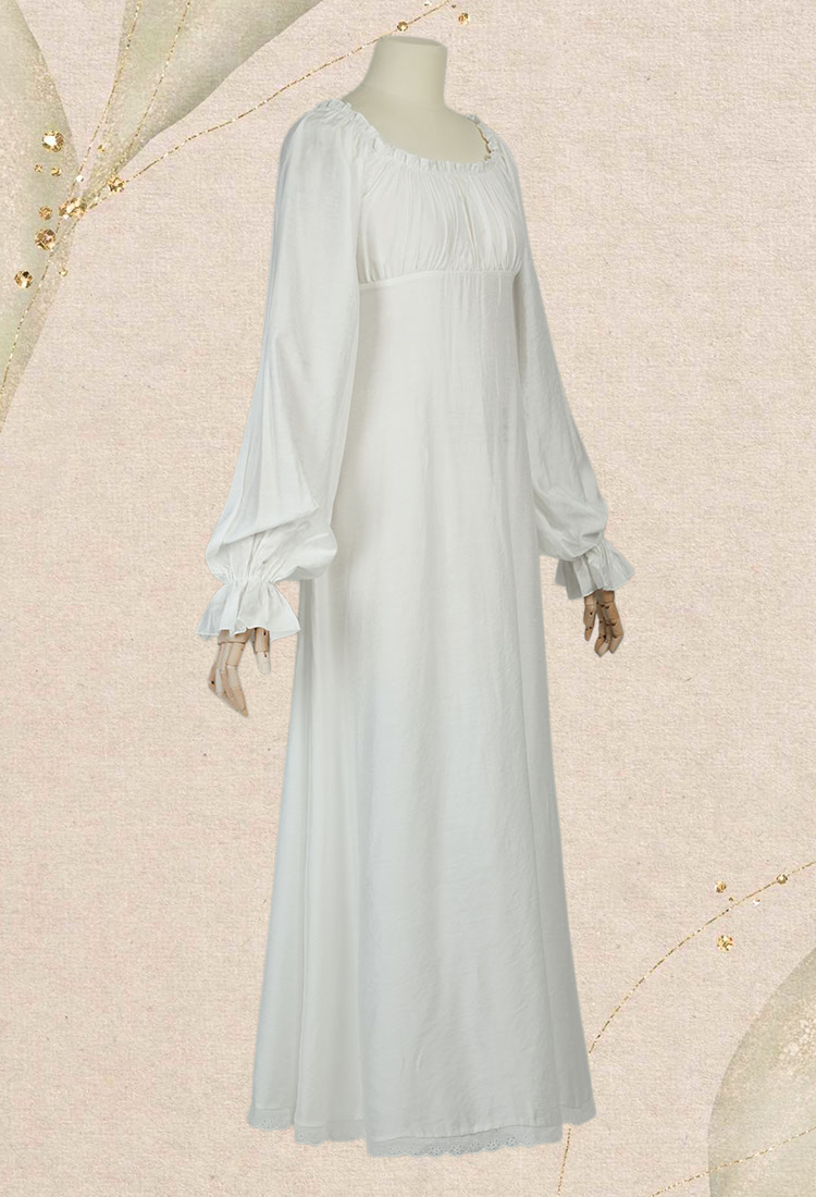 Medieval Vintage Inner Dress Renaissance Court Style White Bottom Dress