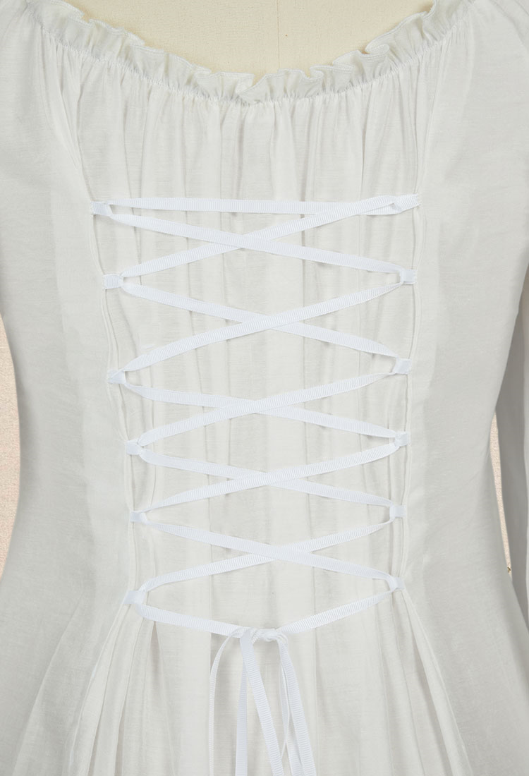 Medieval Vintage Inner Dress Renaissance Court Style White Bottom Dress