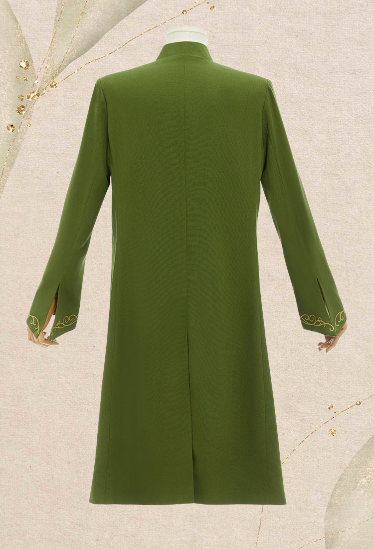 Medieval Renaissance Elf Knight Costume Vintage Embroidered Coat with Shawl