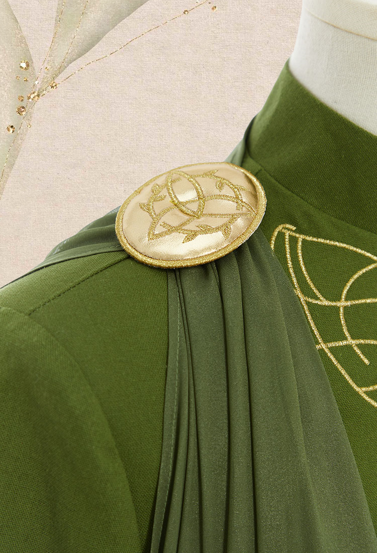 Medieval Renaissance Elf Knight Costume Vintage Embroidered Coat with Shawl