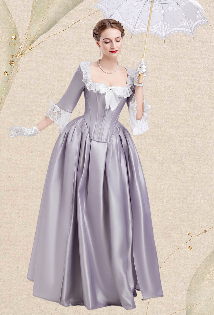 Renaissance Outfit Vintage Medieval Dress Oil Painting Style Top and Half Skirt with Bow