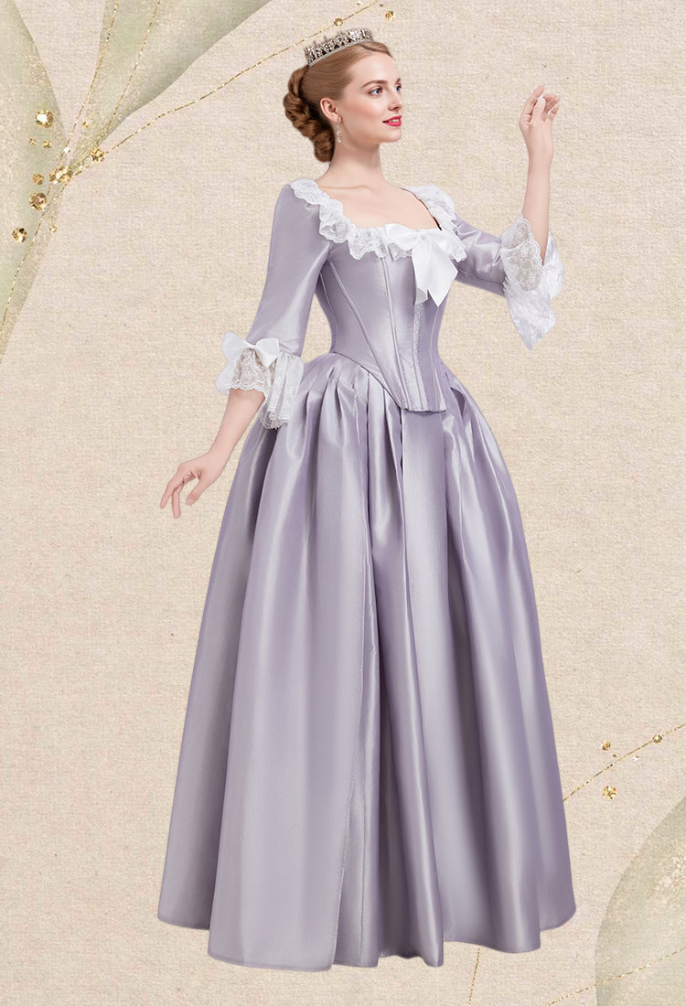 Renaissance Outfit Vintage Medieval Dress Oil Painting Style Top and Half Skirt with Bow