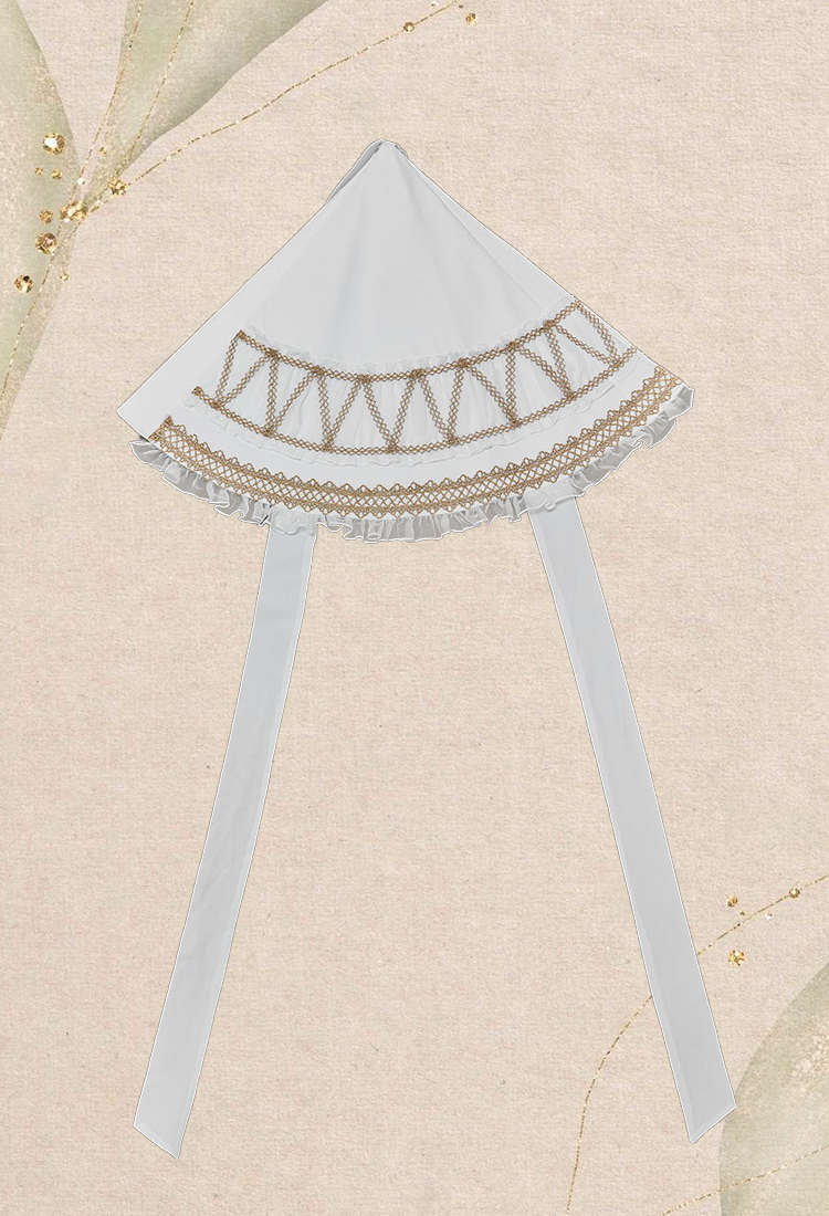 Medieval Princess White Gown Renaissance Costume Maxi Dress with Gold Lace and Pointed Hennin Hat