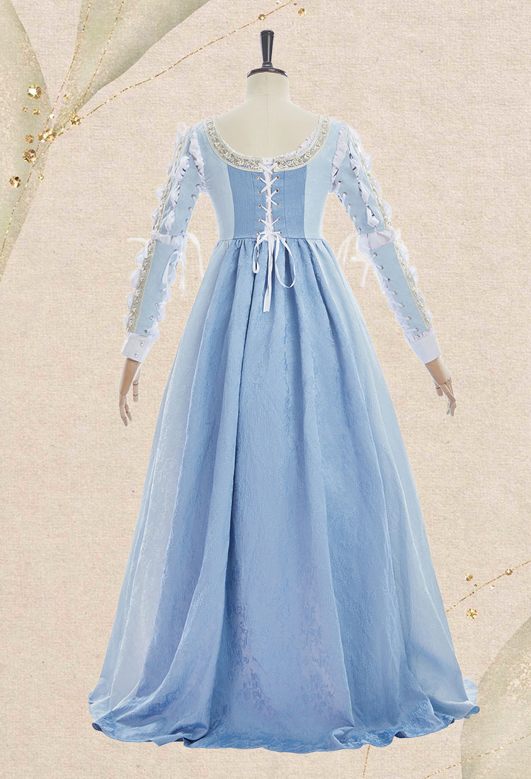 Italian Renaissance Dress Vintage Court Style Blue Dress