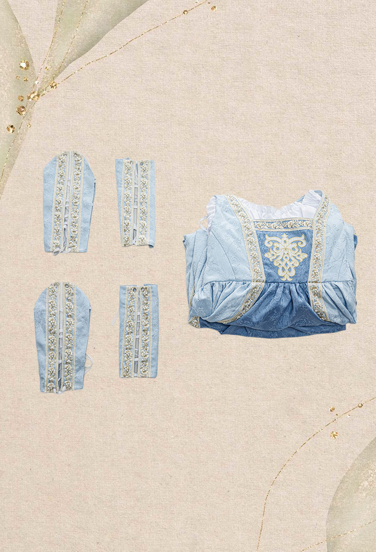 Italian Renaissance Dress Vintage Court Style Blue Dress