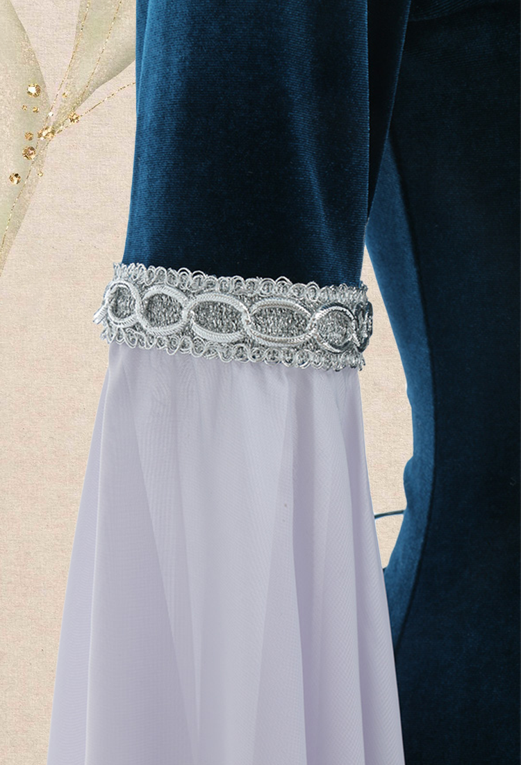 Renaissance Medieval Dress Handmade Vintage Forest Fairy Elf Velvet Back Lace-up Evening Dress Cosplay Costume