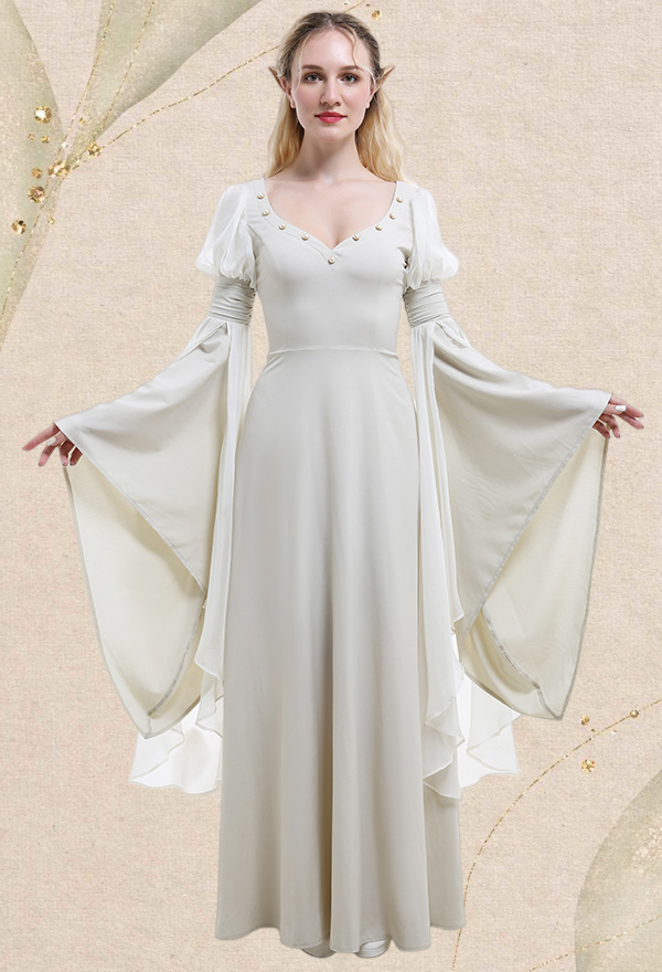 Medieval Fantasy Handmade Retro Costume Historical Fairy Elf Dress