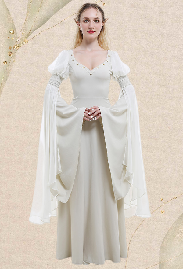 Medieval Fantasy Handmade Retro Costume Historical Fairy Elf Dress