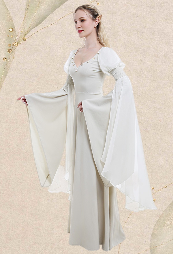Medieval Fantasy Handmade Retro Costume Historical Fairy Elf Dress