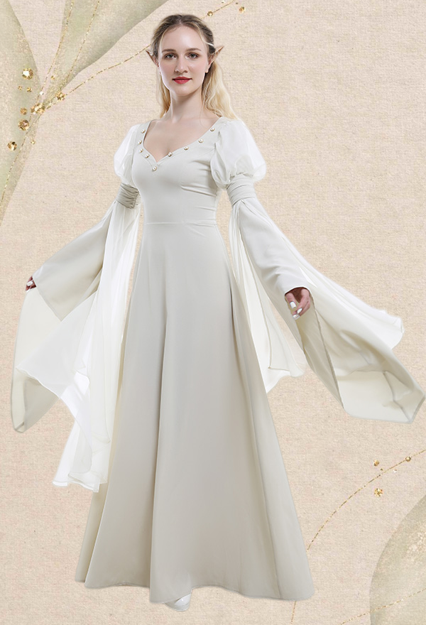 Medieval Fantasy Handmade Retro Costume Historical Fairy Elf Dress