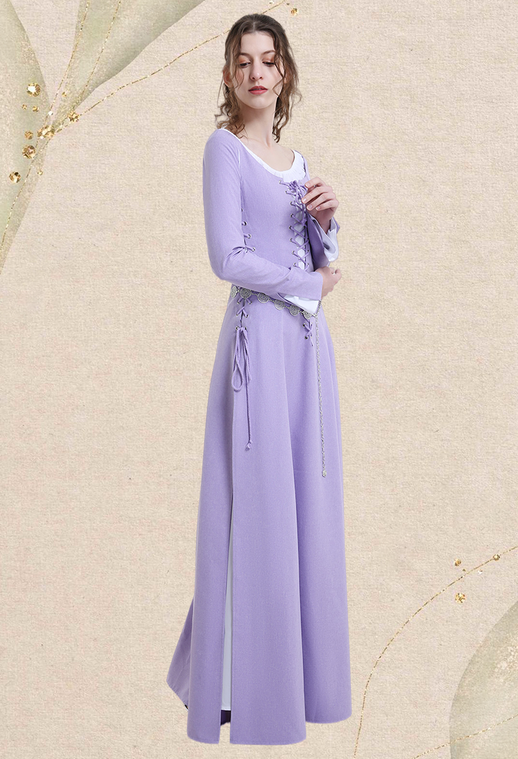 Medieval Renaissance Costume Handmade Historical Retro Lace-up Dress Full Set for Role Play Party LARP Halloween