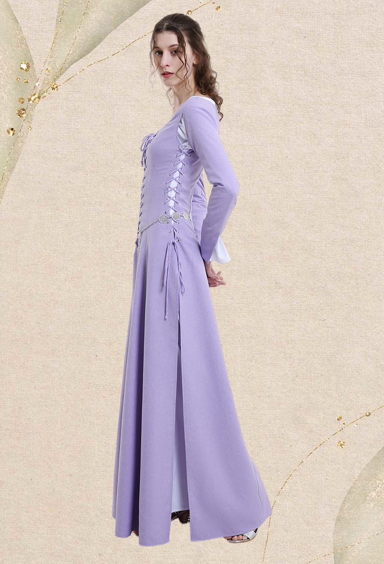 Medieval Renaissance Costume Handmade Historical Retro Lace-up Dress Full Set for Role Play Party LARP Halloween