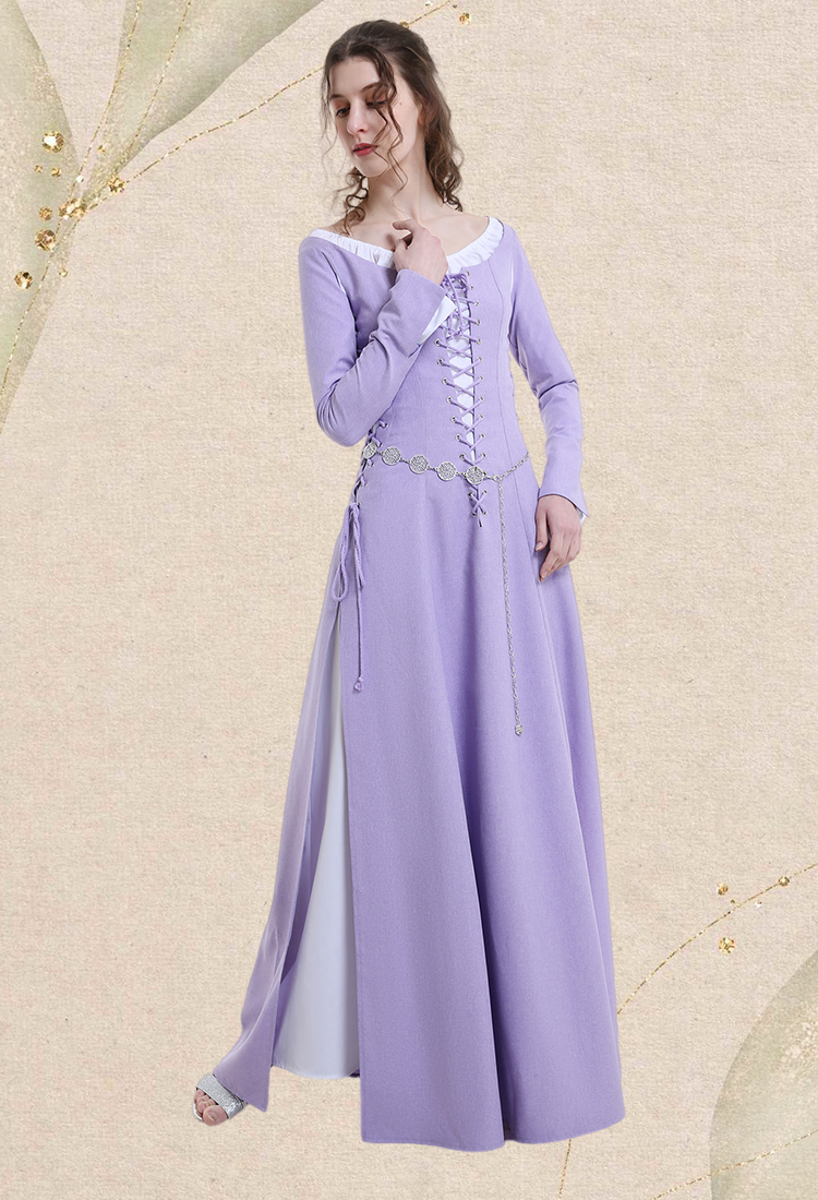 Medieval Renaissance Costume Handmade Historical Retro Lace-up Dress Full Set for Role Play Party LARP Halloween