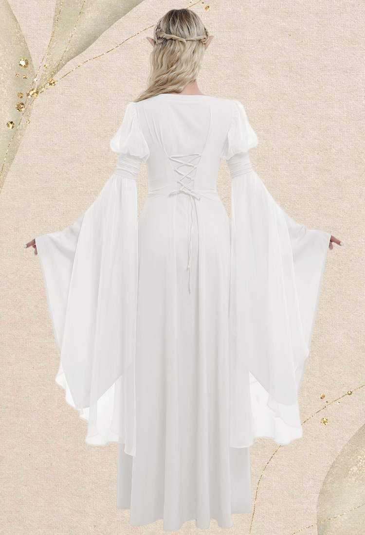 Medieval Renaissance Costume Fairy Elf Wide-sleeved Dress Cosplay Costume
