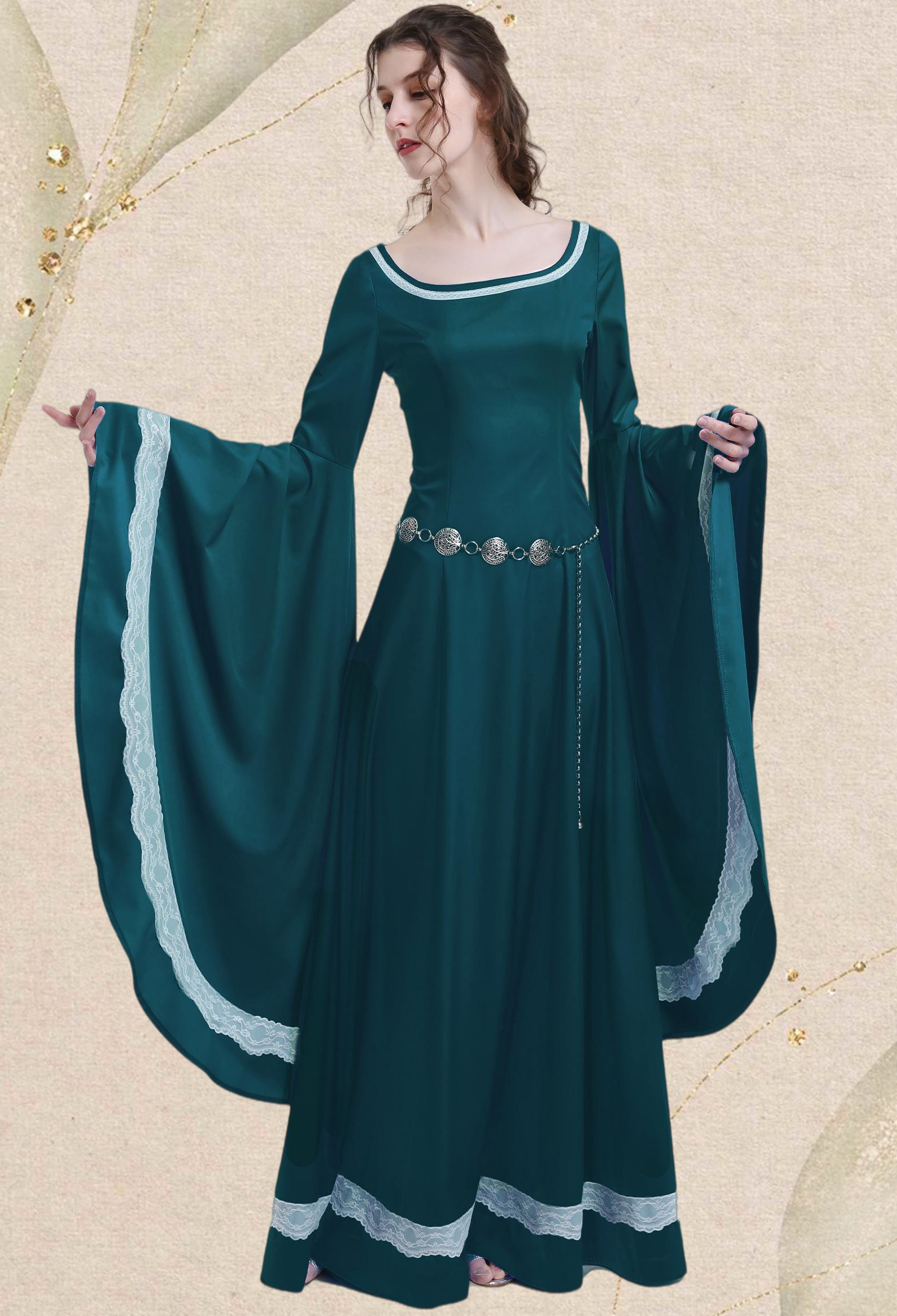 Medieval Renaissance Costume Historical Retro Dress Gown for Role Play Party Halloween