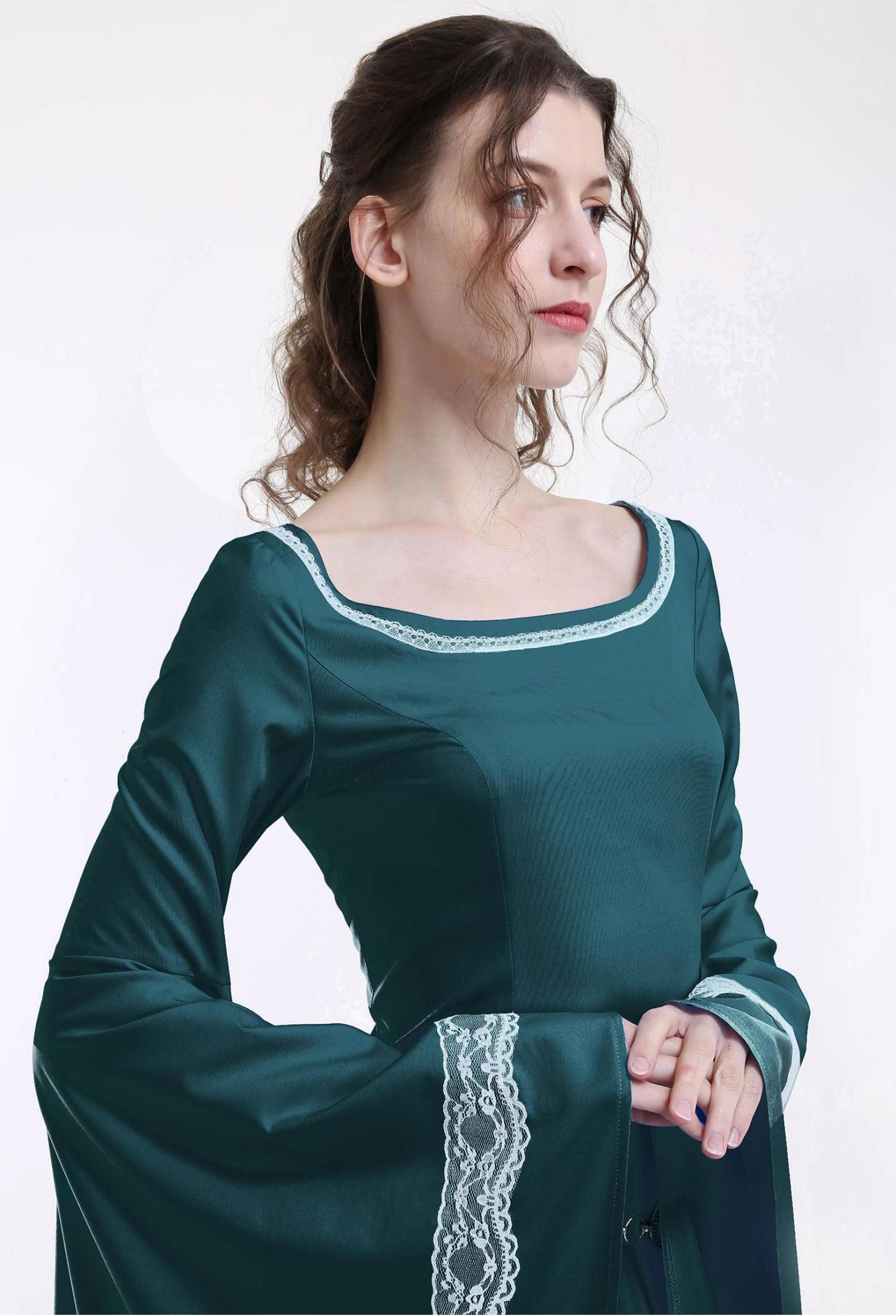 Medieval Renaissance Costume Historical Retro Dress Gown for Role Play Party Halloween