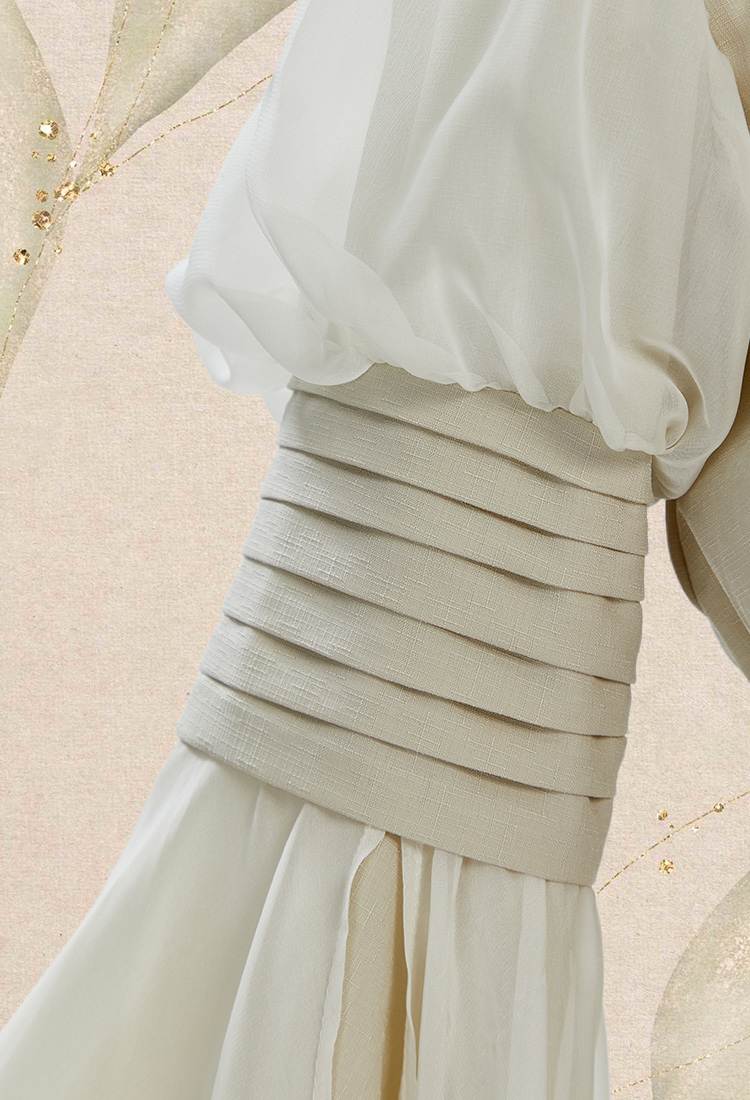 Medieval Renaissance Costume Fairy Elf Wide Sleeve Cinched Waist Dress