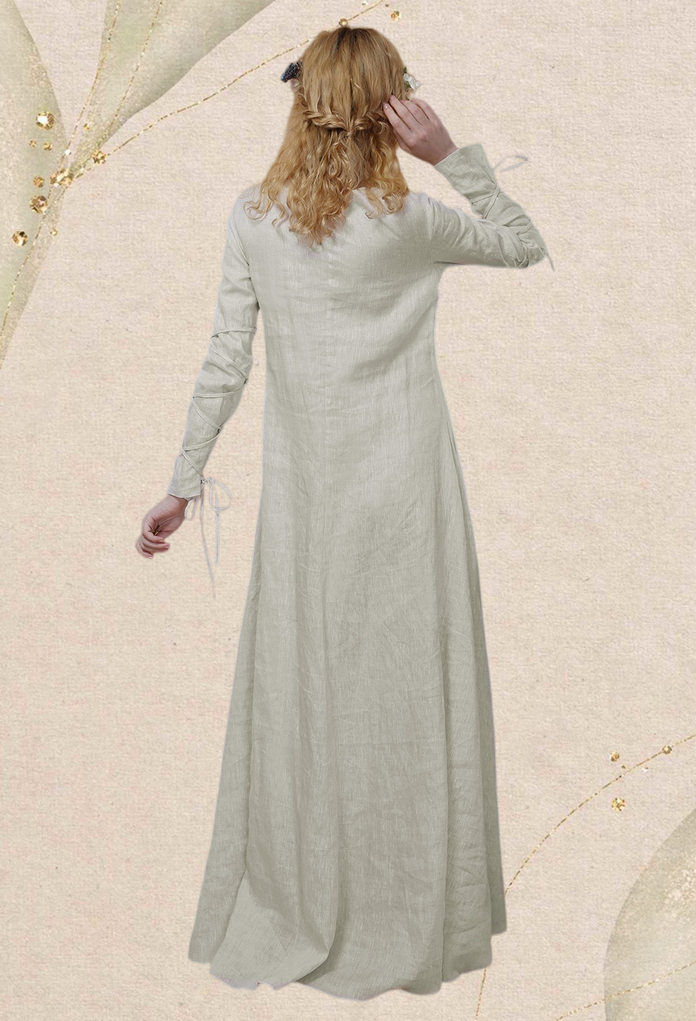 The Duchess: Exclusive Medieval Renaissance Wedding Handmade Natural Linen Chemise with Ruffled Round Collar