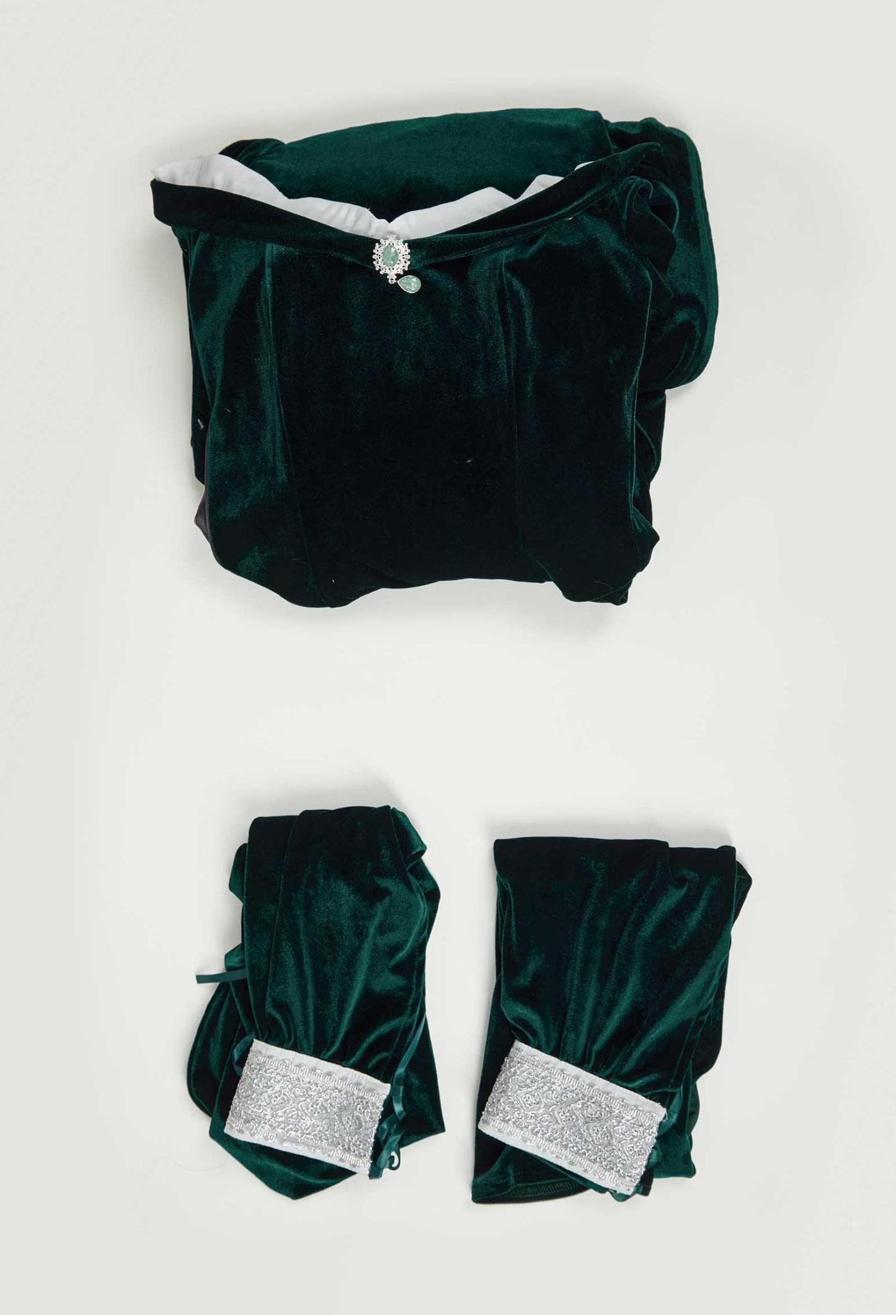 Medieval Renaissance Costume Elf Style Off Shoulder Velvet Long Slim-fit Dress